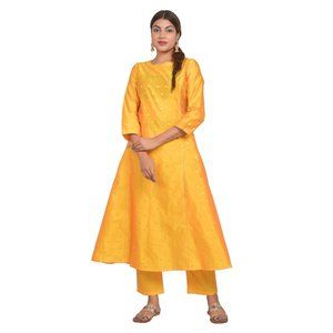 Riara Womens Dressing Gown with Pant Art Silk Traditional Dress for Ladies